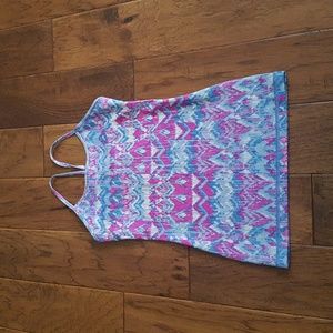 Ivivva Girls Funky Pattern Workout Y Tank Top Size 10